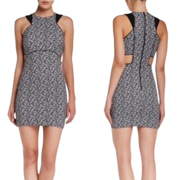 Elizabeth & James Elina Jacquard Cut Out Mini Dress Black Size 2 - Picture 1 of 9